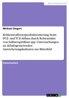 Cover Kohlenstoffisotopenfraktionierung beim PCE- und TCE-Abbau durch Rohextrakte von Sulfurospirillum spp. Untersuchungen an dehalogenierenden Anreicherungskulturen aus Bitterfeld (eBook, PDF)