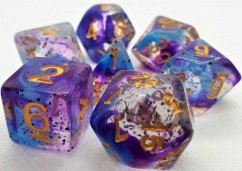 Cover Pegasus DIC70715 - Würfelset, RPG Würfel, 7-teilig, Confetti, Violett Sulfer