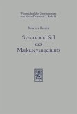 Syntax und Stil des Markusevangeliums im Lichte der hellenistischen Volksliteratur (eBook, PDF)