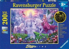 Ravensburger 12903 - Star Line, Magische Einhornnacht, Leuchtet im Dunkeln, Puzzle im XXL-Format, 200 Teile