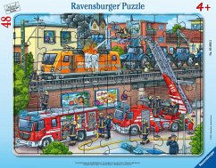 Ravensburger Kinderpuzzle - 05093 Feuerwehreinsatz an den Bahngleisen - Rahmenpuzzle für Kinder ab 4 Jahren, mit 48 Teilen