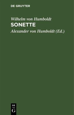 Sonette (eBook, PDF) - Humboldt, Wilhelm Von