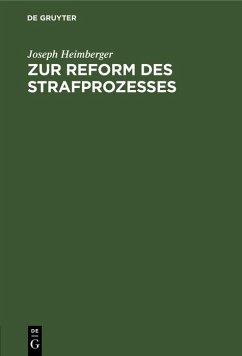 Cover Zur Reform des Strafprozesses (eBook, PDF)