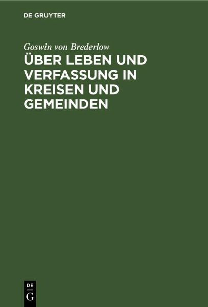 Über Leben und Verfassung in Kreisen und Gemeinden (eBook, PDF)