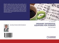 ORDINARY DIFFERENTIAL EQUATIONS FOR STUDENTS