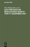 Das preußische Besoldungsgesetz vom 17. Dezember 1927