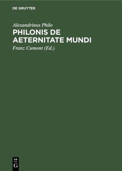 Philonis De aeternitate mundi - Philon