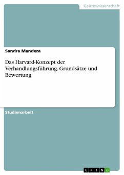 Das Harvard-Konzept der Verhandlungsführung. Grundsätze und Bewertung - Mandera, Sandra