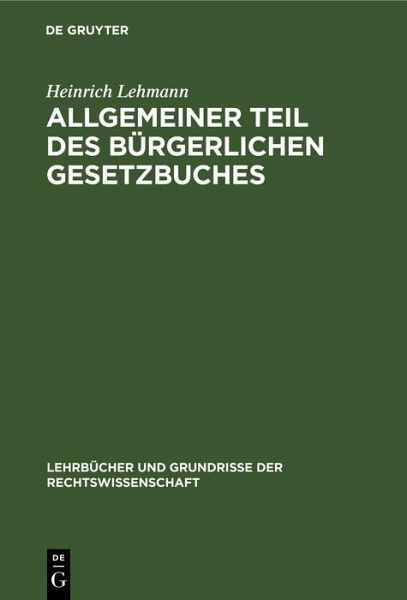 Allgemeiner Teil des Bürgerlichen Gesetzbuches (eBook, PDF)