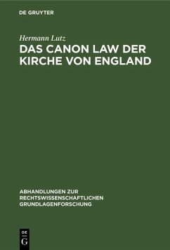 Das Canon Law der Kirche von England (eBook, PDF) - Lutz, Hermann