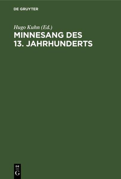 Minnesang des 13. Jahrhunderts (eBook, PDF)