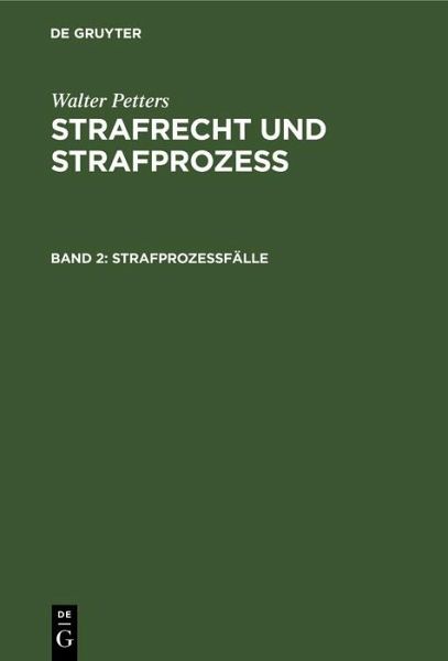 Strafprozeßfälle (eBook, PDF) Strafprozeßfälle (eBook, PDF)