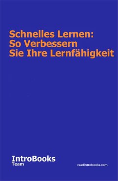 Cover Schnelles Lernen: So verbessern Sie Ihre Lernfähigkeit (eBook, ePUB)