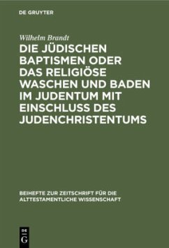 Die jüdischen Baptismen oder das religiöse Waschen und Baden im Judentum mit Einschluß des Judenchristentums - Brandt, Wilhelm