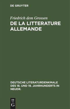 De la litterature allemande - Friedrich dem Grossen