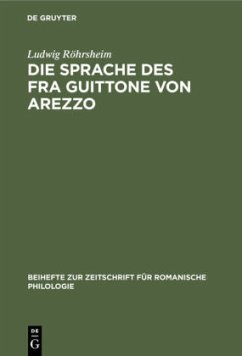 Cover Die Sprache des Fra Guittone von Arezzo