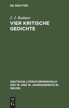 Vier kritische Gedichte - Bodmer, J. J.