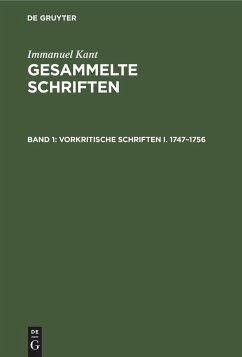 Vorkritische Schriften I. 1747¿1756 - Kant, Immanuel