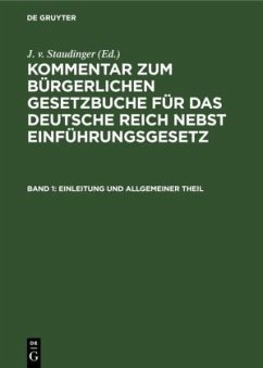 Einleitung und Allgemeiner Theil - Staudinger, Julius von