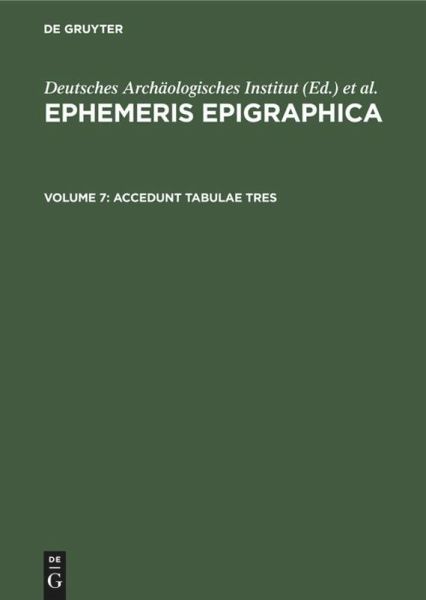 Accedunt tabulae tres