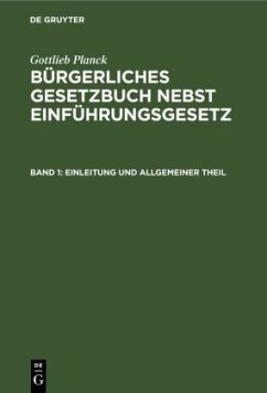Einleitung und Allgemeiner Theil - Planck, Gottlieb