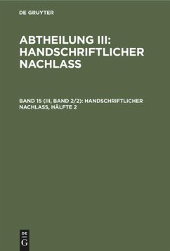 Cover Handschriftlicher Nachlaß, Hälfte 2