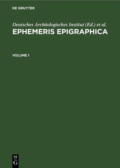 Cover Ephemeris Epigraphica. Volume 1