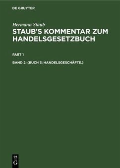 (Buch 3: Handelsgeschäfte.) - Staub, Hermann