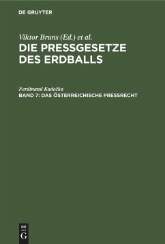 Das österreichische Preßrecht - Kadecka, Ferdinand