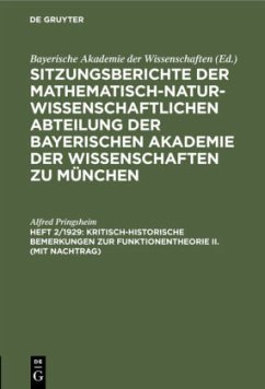 Kritisch-historische Bemerkungen zur Funktionentheorie II. (mit Nachtrag) - Pringsheim, Alfred