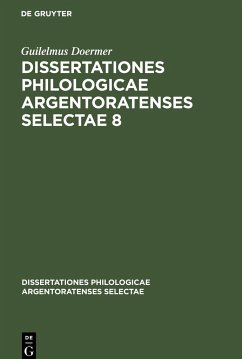 Cover Dissertationes philologicae Argentoratenses selectae 8