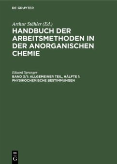 Allgemeiner Teil, Hälfte 1: Physikochemische Bestimmungen - Spranger, Eduard