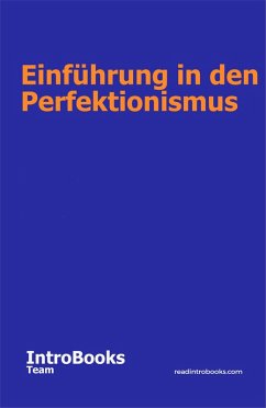 Cover Einführung in den Perfektionismus (eBook, ePUB)