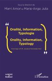 Oralité, Information, Typologie