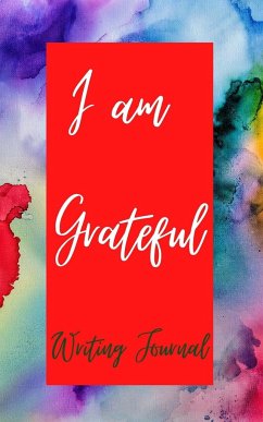 I am Grateful Writing Journal - Red Purple Watercolor - Floral Color Interior And Sections To Write People And Places - Toqeph