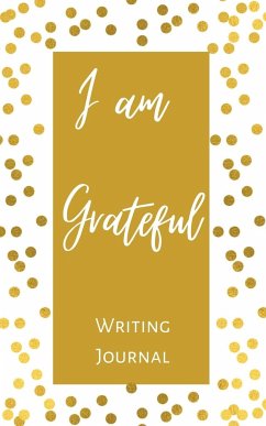 I am Grateful Writing Journal - Gold Brown Polka Dot - Floral Color Interior And Sections To Write People And Places - Toqeph