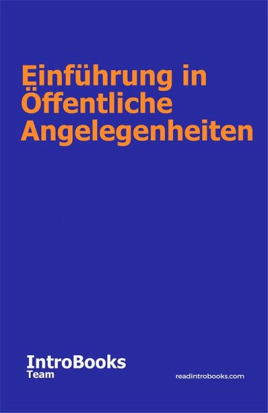 Einführung in Öffentliche Angelegenheiten (eBook, ePUB)