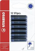 Tintenpatronen zum Nachfüllen - STABILO Refill - 12er Pack - blau (löschbar)