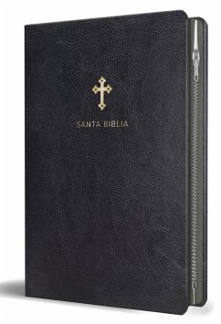 Cover Biblia Reina Valera 1960 Tamaño Grande, Letra Grande Piel Negra Con Cremallera / Spanish Holy Bible Rvr 1960 Large Size Large Print Black Leather with Zipper