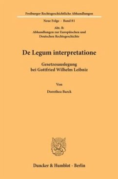 De Legum interpretatione. - Barck, Dorothea