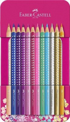 Faber-Castell Buntstifte Pinkes Sparkle, 12er Metalletui