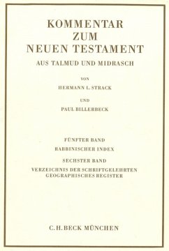 Kommentar zum Neuen Testament aus Talmud und Midrasch Bd. 5/6: Rabbinischer Index, Verzeichnis der Schriftgelehrten, geographisches Register (eBook, PDF)