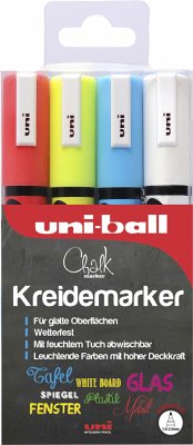 uni-ball Kreidemarker Chalk PWE-5M 4er Set