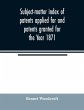 Subject-matter index of patents applied... - Bild 1