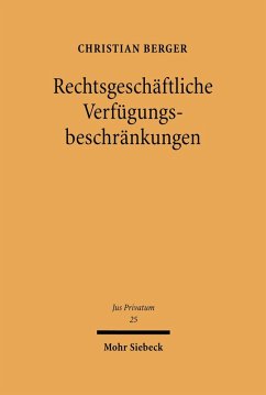 Rechtsgeschäftliche Verfügungsbeschränkungen (eBook, PDF) - Berger, Christian