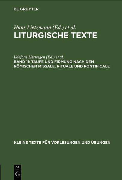 Taufe und Firmung nach dem römischen Missale, Rituale und Pontificale (eBook, PDF)