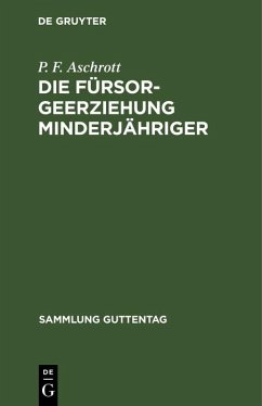 Cover Die Fürsorgeerziehung Minderjähriger (eBook, PDF)