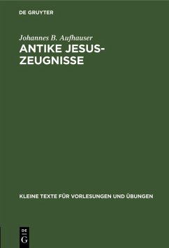 Antike Jesus-Zeugnisse (eBook, PDF) Cover Antike Jesus-Zeugnisse (eBook, PDF)