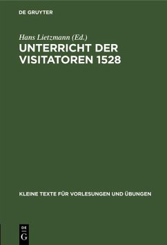 Cover Unterricht der Visitatoren 1528 (eBook, PDF)