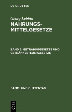 Cover Getränkegesetze und Getränkesteuergesetze (eBook, PDF)